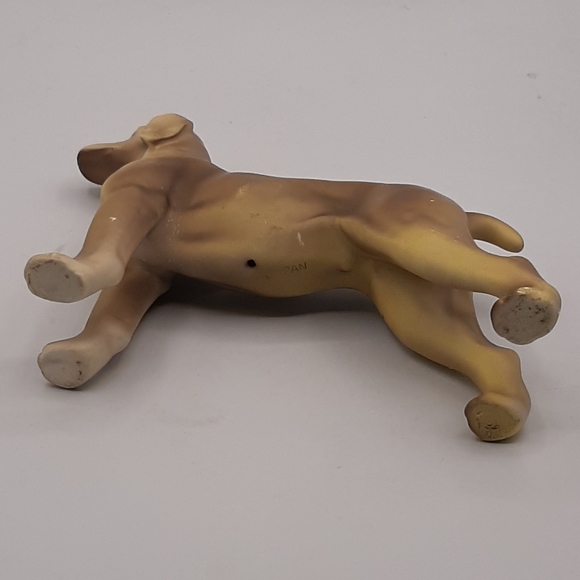 Vintage Matte Sandy Brown Lab Dog Stoic Figure Japan Porcelain - Picture 7 of 9